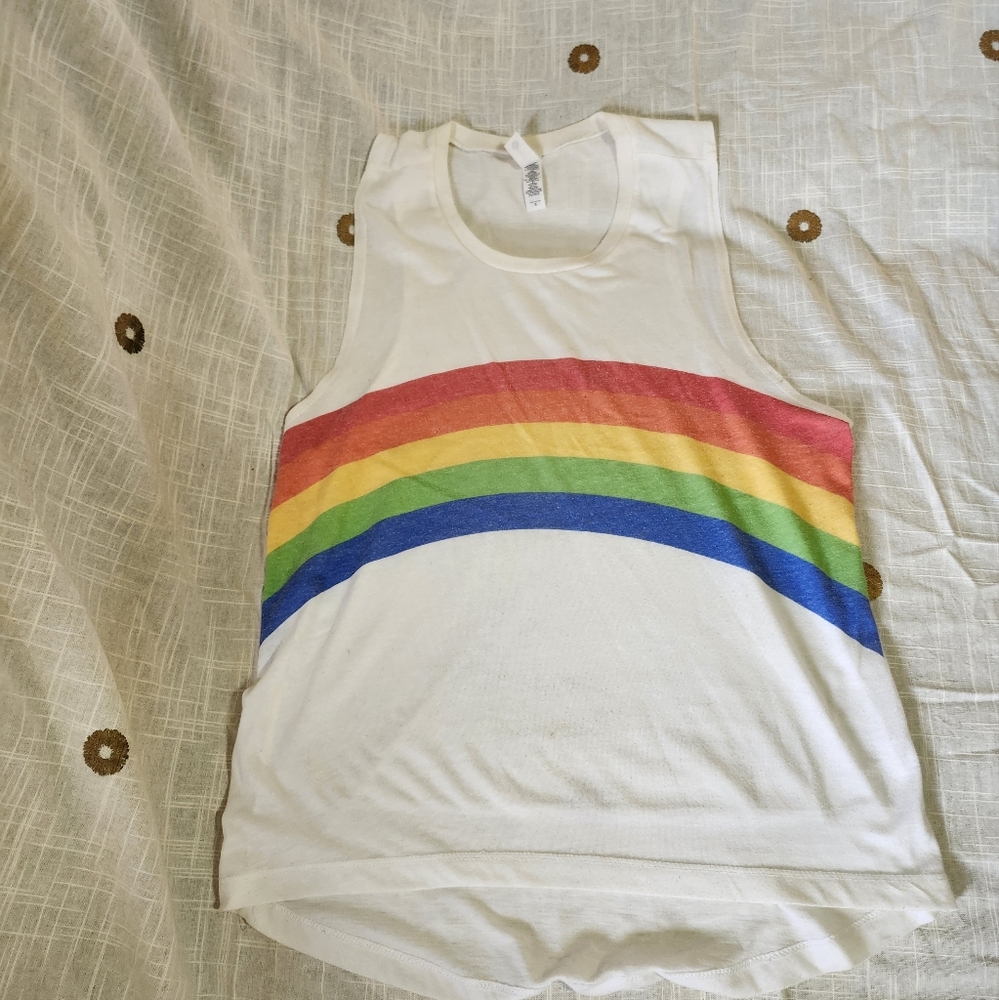 Next Level Apparel Rainbow Tank Top Womens Small